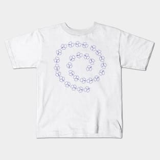 Shamrock Periwinkle Line Spiral St Patricks Day Kids T-Shirt